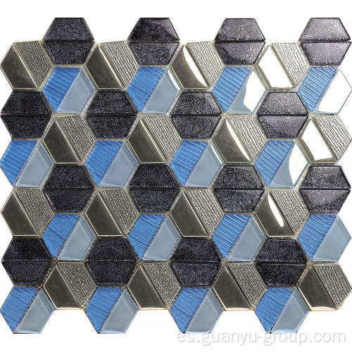 Mosaico de vidrio de diseño hexagonal